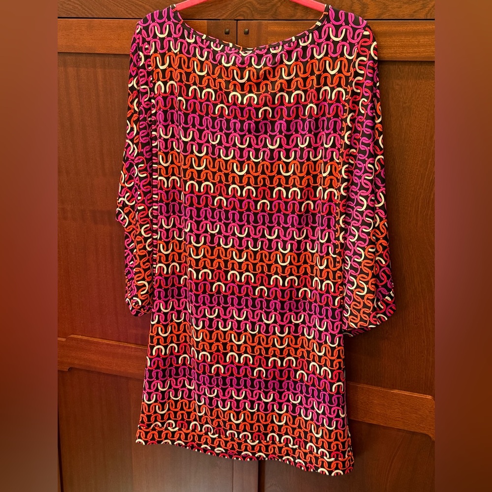 Trina Turk NWT Sz XL Bold Pink Purple & Black Raglan Sleeve Beach Cover-Up (695) - Picture 4 of 10